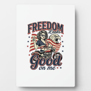 Vrijheid Ziet Er Goed Uit Patriottische Vintage Ad Fotoplaat