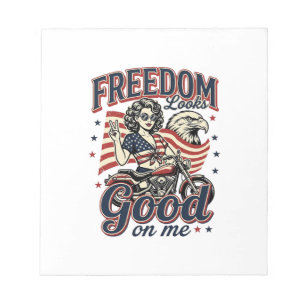 Vrijheid Ziet Er Goed Uit Patriottische Vintage Ad Notitieblok