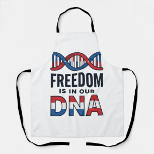 Vrijheid zit in ons DNA Patriottisch Vector T-shir Schort