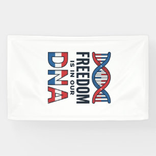 Vrijheid zit in ons DNA Patriottisch Vector T-shir Spandoek