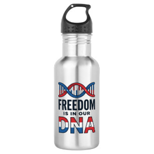 Vrijheid zit in ons DNA Patriottisch Vector T-shir Waterfles