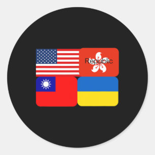Vrijheidsalliantie VS Hong Kong Republiek Taiwan O Ronde Sticker