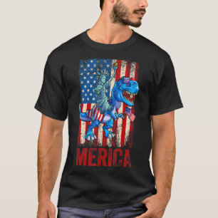 Vrijheidsbeeld 4 juli dino boys Mannen americ T-shirt