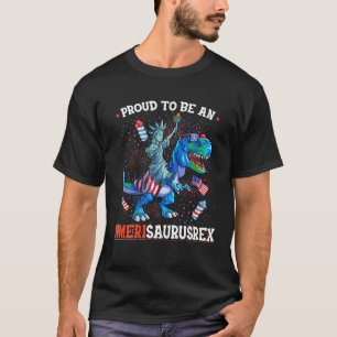 Vrijheidsbeeld 4 juli Dino Boys Mannen Amerika T-shirt