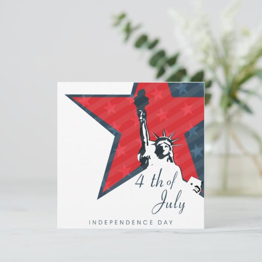 Vrijheidsbeeld 4 juli Feestuitnodigingen Kaart (Staand voorkant)