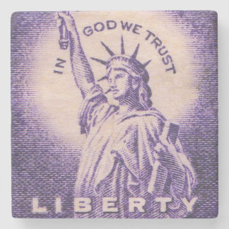 Vrijheidsbeeld Amerikaanse Vintage Stenen Onderzetter