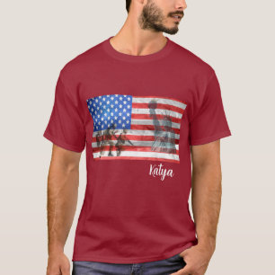 Vrijheidsbeeld, Amerikaanse vlag en soldaat T-shirt