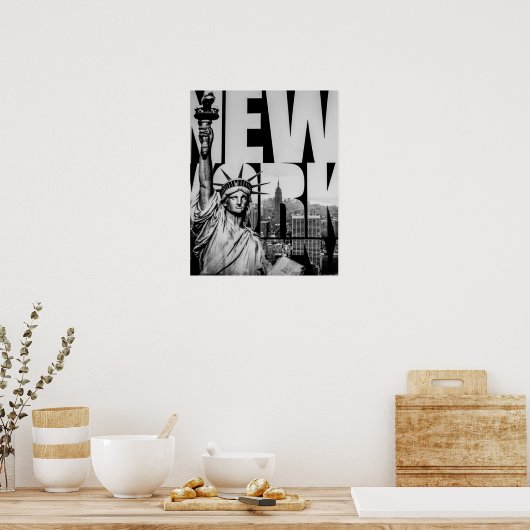 Vrijheidsbeeld B&W-Poster Poster (Keuken)