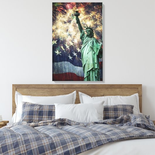 Vrijheidsbeeld Canvas Afdruk (Insitu (Slaapkamer))