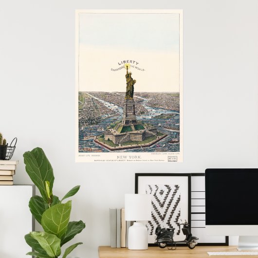 Vrijheidsbeeld dat de wereld verheldert poster (Thuiskantoor)