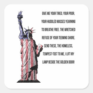 Vrijheidsbeeld de nieuwe kolossus vierkante sticker