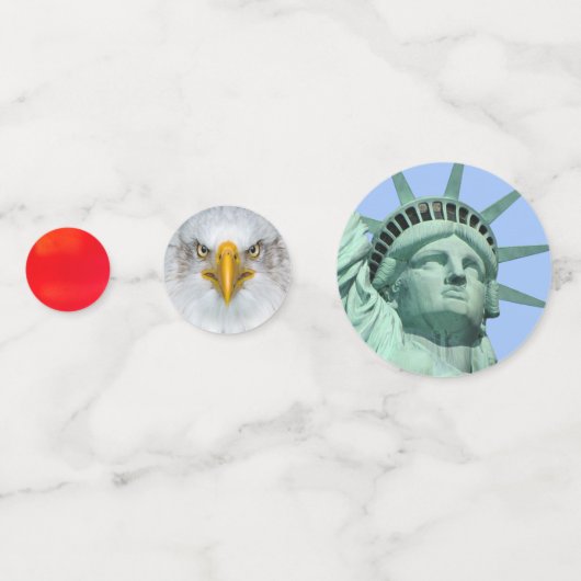 Vrijheidsbeeld, Eagle en Amerikaanse vlag Confetti (Achterkanten)