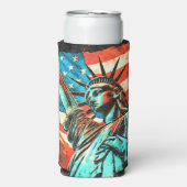 Vrijheidsbeeld en Amerikaanse vlag (Seltzer Voorkant)