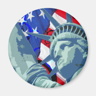 Vrijheidsbeeld en Patriottische Amerikaanse vlag Magneet