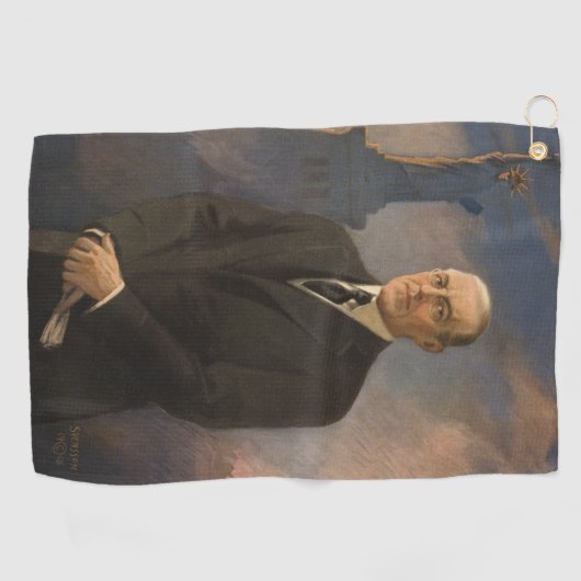Vrijheidsbeeld en President Woodrow Wilson Golfhanddoek (Horizontaal)