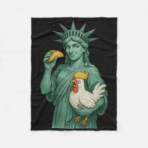 Vrijheidsbeeld Funny Patriotic Let's Go Taco 1 Fleece Deken