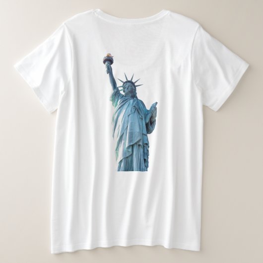 Vrijheidsbeeld Grote Maat T-shirt (Design achterkant)