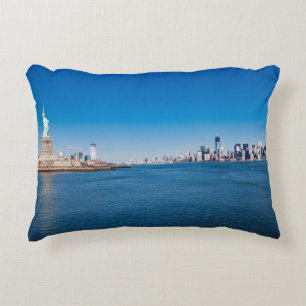 Vrijheidsbeeld, Hudson River en Manhattan Accent Kussen