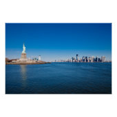 Vrijheidsbeeld, Hudson River en Manhattan Perfect Poster (Voorkant)