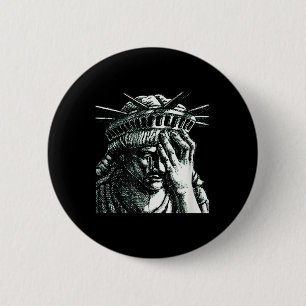 Vrijheidsbeeld huilend anti-Trump verzet zich niet Ronde Button 5,7 Cm