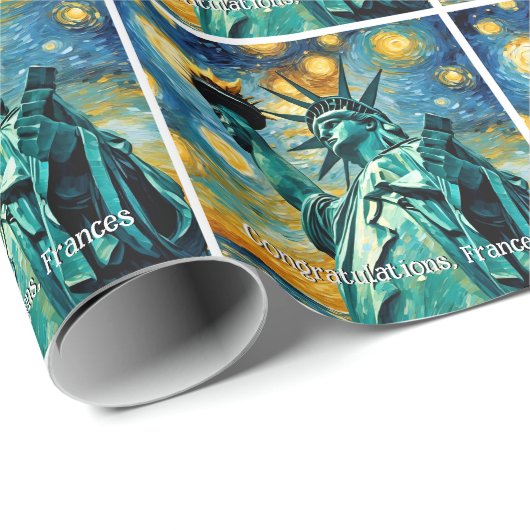 Vrijheidsbeeld Impressionisme Cadeaupapier (Rol Hoek)