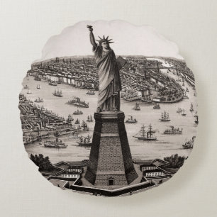 Vrijheidsbeeld in de haven van New York Rond Kussen