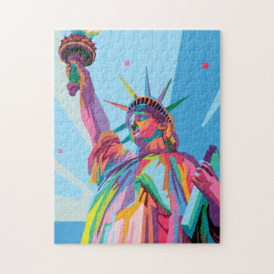 Vrijheidsbeeld in New York Colorful Pop Art Legpuzzel