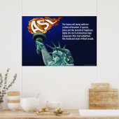 Vrijheidsbeeld licht haar romp voor ASL 36 x 24 in Poster (Keuken)