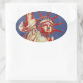 Vrijheidsbeeld met 4 juli Word Cloud Ovale Sticker (Tas)