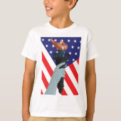 Vrijheidsbeeld met Amerikaanse vlag T-shirt (Voorkant)