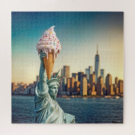 Vrijheidsbeeld met Ice Cream Cone Legpuzzel (Horizontaal)