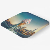 Vrijheidsbeeld met Ice Cream Cone Papieren Bordje (Gebogen)