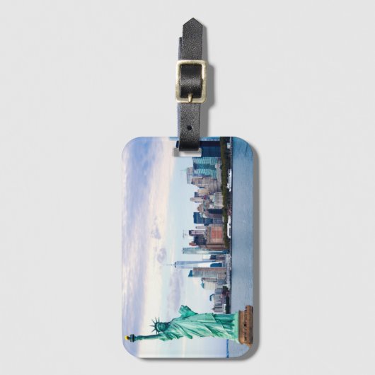 Vrijheidsbeeld met World Trade Center Bagagelabel (Voorkant (verticaal))