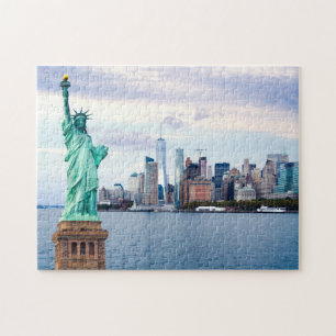 Vrijheidsbeeld met World Trade Center Legpuzzel