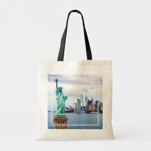 Vrijheidsbeeld met World Trade Center Tote Bag