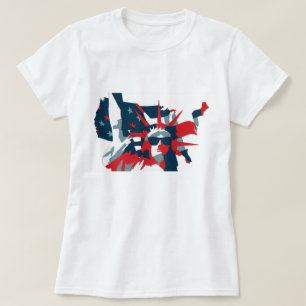 Vrijheidsbeeld met zonnebril t-shirt