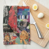 Vrijheidsbeeld Mixed Media Collage Art Theedoek (Quarter Fold)