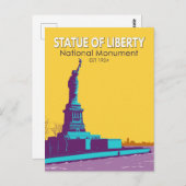 Vrijheidsbeeld Nationaal Monument Liberty Island Briefkaart (Voorkant / Achterkant)