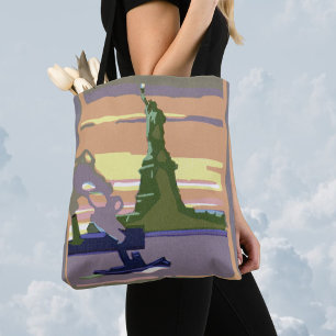 Vrijheidsbeeld, New York City, Vintage Travel Draagtas