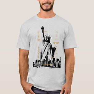 Vrijheidsbeeld New York NYC Mannen Ash Grey T-shirt