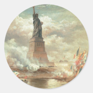 Vrijheidsbeeld, New York, ongeveer 1800 jaar oud Ronde Sticker