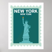 Vrijheidsbeeld - New York Stamp Poster (Voorkant)