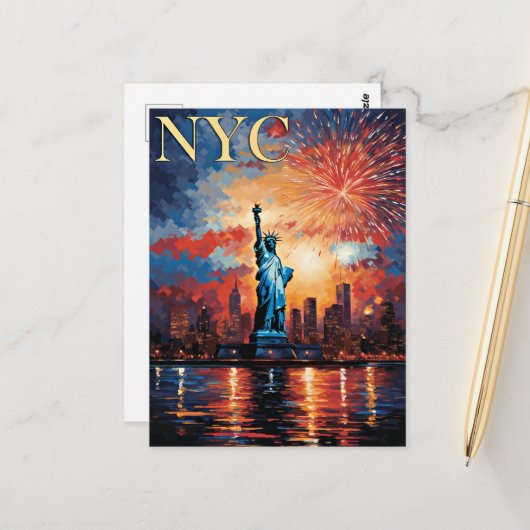 Vrijheidsbeeld, NYC, Briefkaart (Voorkant / Achterkant in situ)