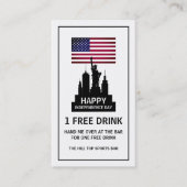 Vrijheidsbeeld, Onafhankelijkheidsdag Drink Ticket (Voorkant)