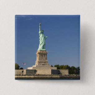 Vrijheidsbeeld op Liberty Island in New 2 Vierkante Button 5,1 Cm