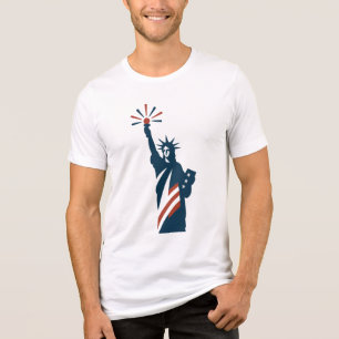 Vrijheidsbeeld patriottische VS vlag ontwerp Tri-Blend Shirt