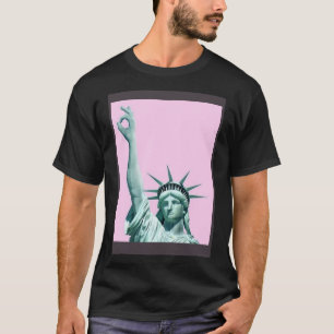 Vrijheidsbeeld Pink Women's Mannen S USA T-shirt