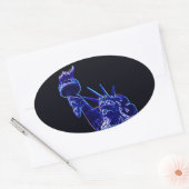 Vrijheidsbeeld Pop Art Ovale Sticker (Envelop)