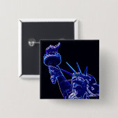 Vrijheidsbeeld Pop Art Vierkante Button 5,1 Cm (Voorkant /achterkant)