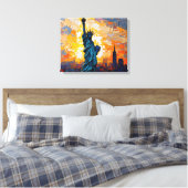 Vrijheidsbeeld Premium Canvas Afdruk (Insitu (Slaapkamer))